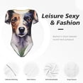 thumbnail image 5 of Lsque Colorful Flower Dog Women's Crew Neck Short Sleeve Bodysuit Basic T Shirts Tops Onesie Adult Cute Pajama-X-Large, 5 of 8