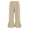 thumbnail image 4 of SONXAHE Women's Flare Hem Capris Elastic Waist Beach Daily Cropped Trousers, 4 of 8