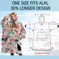 thumbnail image 4 of Oversized Wearable Blanket Hoodie,Chihuahua and Flower Florals Sherpa Blanket Hoodie with Super Pockets,Super Warm Fuzzy Pullover for Women & Men, 4 of 6