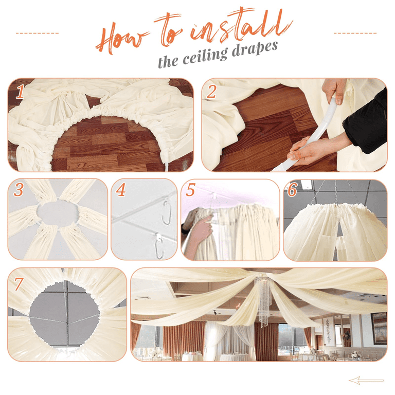 How to install ceiling drapes for weddings | Honestweddingadvice.com
