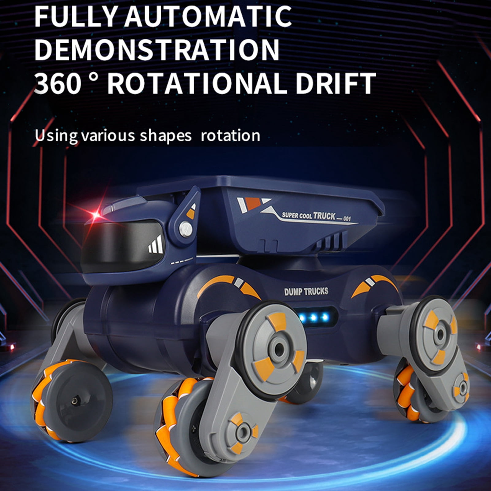 Trendix Robot Dog RC Car, Gesture Sensing Remote Control Cars with Light Music, 360-Degree Drift 2.4GHz Crawler Vehicle four-wheel Drive (Orange)