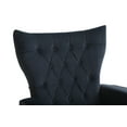 thumbnail image 5 of Velvet Accent Chair with Ottoman, Upholstered Chair and Ottoman Set, Tufted Lounge Armchair with Footrest and Wingback, Comfy Reading Chair for Living Room Bedroom, Black, 5 of 8
