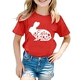 thumbnail image 1 of Chemises Filles Mode Décontractée Imprimé Col Rond Manches Courtes T-Shirt Hauts Filles Rouge 10 Ans-11 Ans, 1 of 4