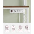 thumbnail image 4 of VASAGLE Bakers Rack with Power Outlet, Microwave Stand, Kitchen Tall Utility Storage Shelf, with Metal Wire Panel, 14 Hooks, 40 x 60 x 170 cm, Rustic Walnut and White, 4 of 6