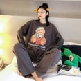 thumbnail image 3 of Pijama de terciopelo de otoño e invierno para mujer, suéter de manga larga, traje de dibujos animados con forma de oso y tarro de miel, ropa dulce para el hogar, 3 of 6