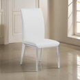 thumbnail image 6 of Benjara 18 Inch Dining Side Chair Set of 2, Plush White Faux Leather Seat, Metal, 6 of 6