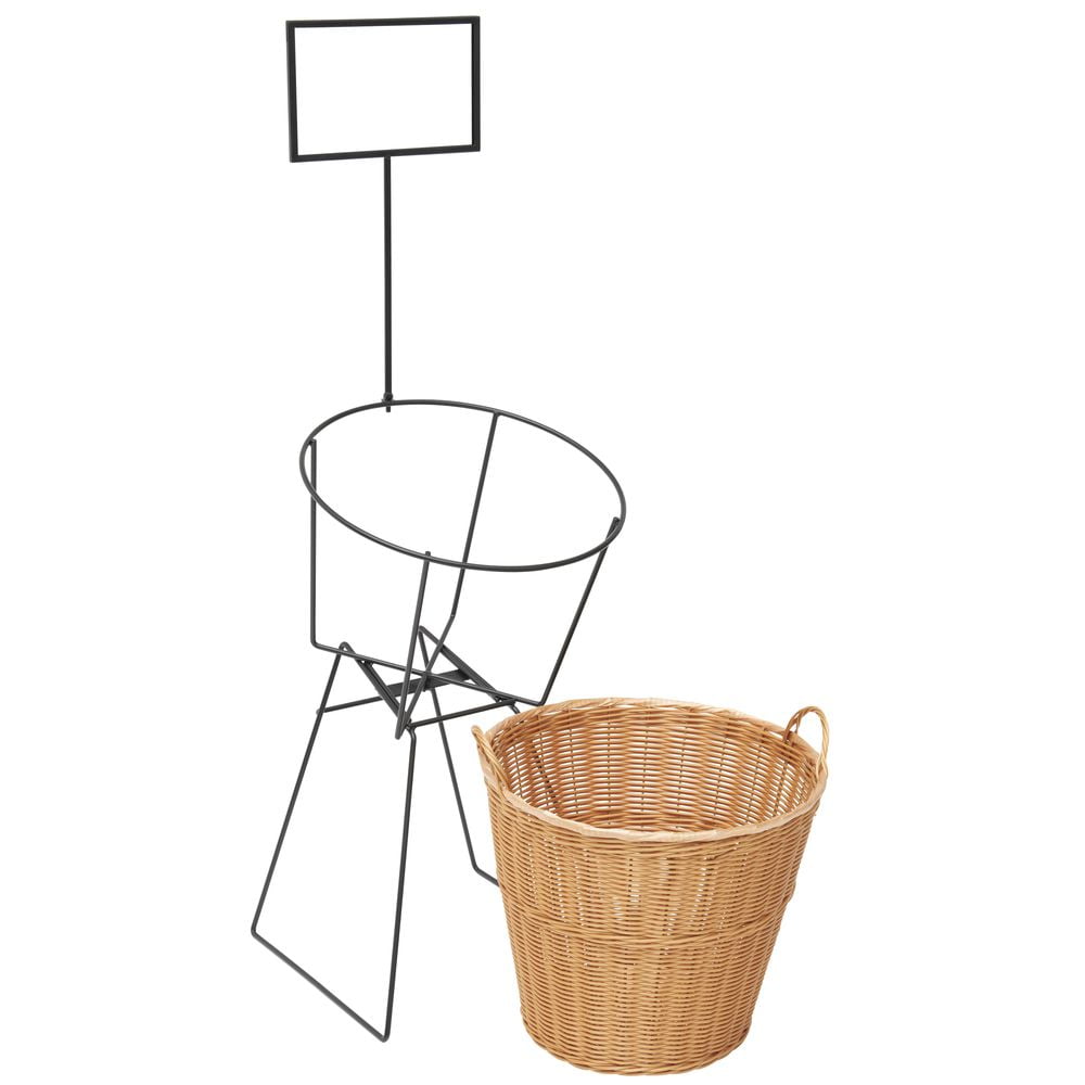 HUBERT Single Natural Wicker Basket Display Set - 17"L x 18"W x 51"H