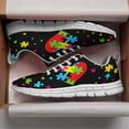 thumbnail image 3 of Autism Shoes Women Men Running Sneakers Autism Awareness Puzzle Print Tennis Walking Shoes White Size 10, 3 of 5