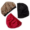 thumbnail image 1 of 3Pcs Household Women Sleep Hat Hair Bonnet Satin Wide Rim Sleeping Hat, 1 of 8