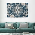 thumbnail image 2 of BCIIG  Blue Sketched Floral Medallion Tapestry, Bohemian Mandala Wall Hanging Tapestries, Indian Art Print Mural for Bedroom Living Room Dorm Home Décor 60x40 Inch（Royal Blue）, 2 of 7