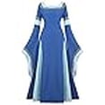 thumbnail image 3 of Famajia Costume Médiéval Renaissance pour Femmes Robe Longue Vintage Rétro Cosplay Bleu Très Petit, 3 of 4