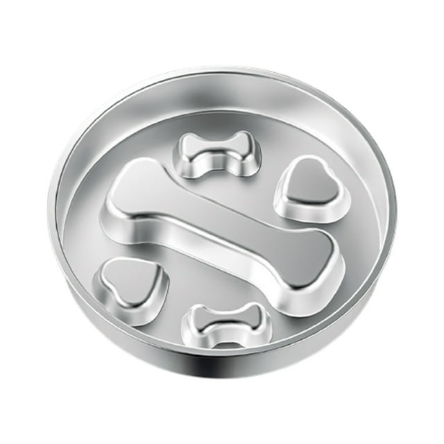 Bol pour Chien à Alimentation Lente, Grand, en Acier Inoxydable, Conception à Double Couche, Base pour Races Moyennes et Grandes