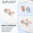 thumbnail image 5 of Suplight 925 Sterling Silver/Rose Gold Plated Simulated Diamond Black Cubic Zirconia Stud Earrings for Women Men, 5 of 10