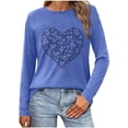 thumbnail image 3 of VKOYWKM Valentines Day T Shirts for Women Long Sleeve Romantic Love Graphic Tees Womens Tops Holiday Crew Neck Spring T Shirts Heart Top, 3 of 6