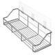 thumbnail image 2 of Organizador de baño de acero inoxidable de doble capa a prueba de óxido, instalación sin daños con ganchos adhesivos fuertes, estantes de ducha portátiles que se adaptan a cualquier espacio, diseño, 2 of 5