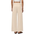 thumbnail image 5 of Palazzo Pants for Women Elastic High Waist Wide Leg Loose Fit Flowy Cotton Linen Pants with Pockets Lounge Trousers, 5 of 9