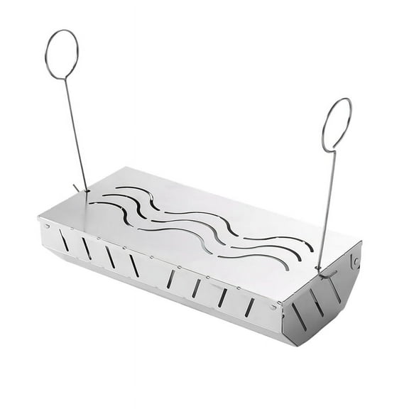 2Pack Stainless Steel Chip Smoker Box with Hinged Lid,Wood Chip Smoked to Add A Smoky Flavor