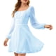 thumbnail image 2 of Vestido De Cintura Alta, Busto Plisado Cierre De Cremallera Lateral Vestido De Manga Larga Decoración De Puntos Para Vacaciones De Ocio Para Trabajo De Oficina ANGGREK No, 2 of 6