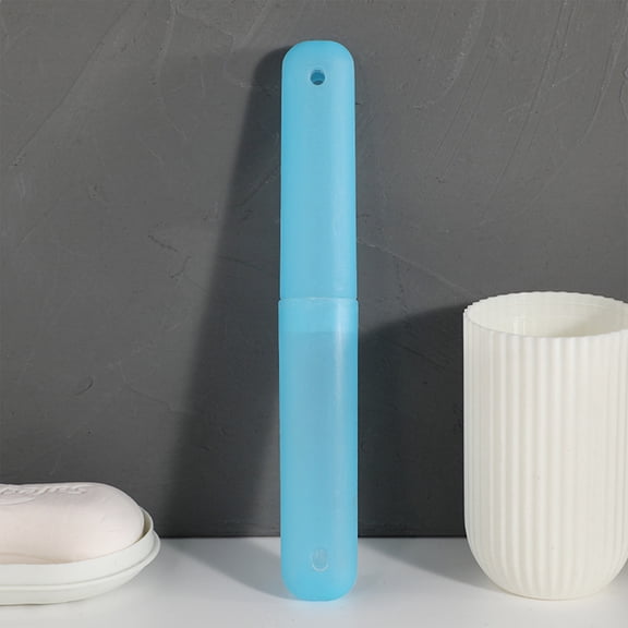 Portable Travel Toothbrush Case Plastic Holder & Carrier Cover, Durable Sanitary Toothbrush Protector for School, Home, Camping, Business Trips Blue