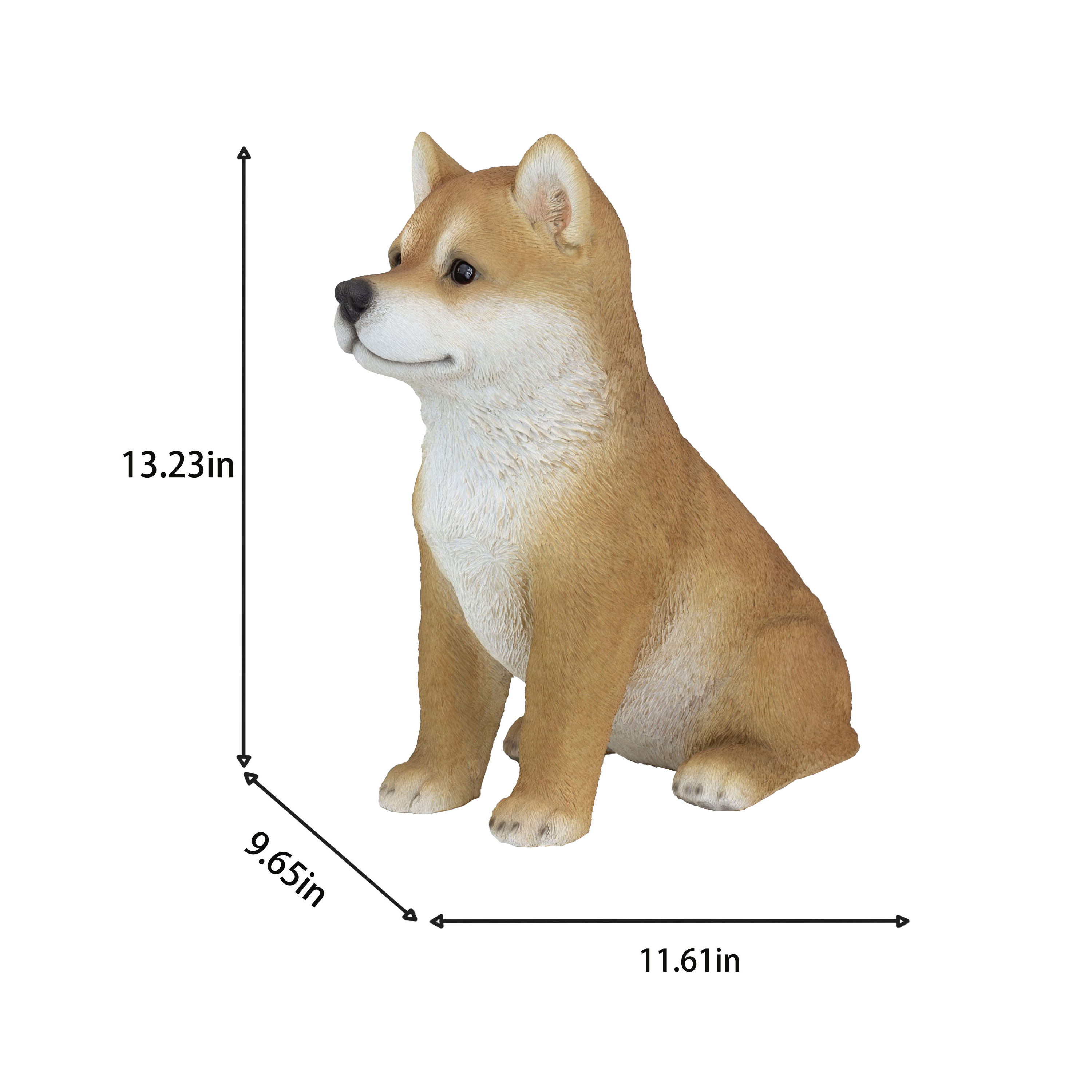 SOREAL Brown Shiba | Handpainted Decorative Puppy Statue for Home & Garden Decor | Premium Polyresin Dog Statue | Gift for Dog Lovers | Weather-Resistant Indoor/Outdoor Decor