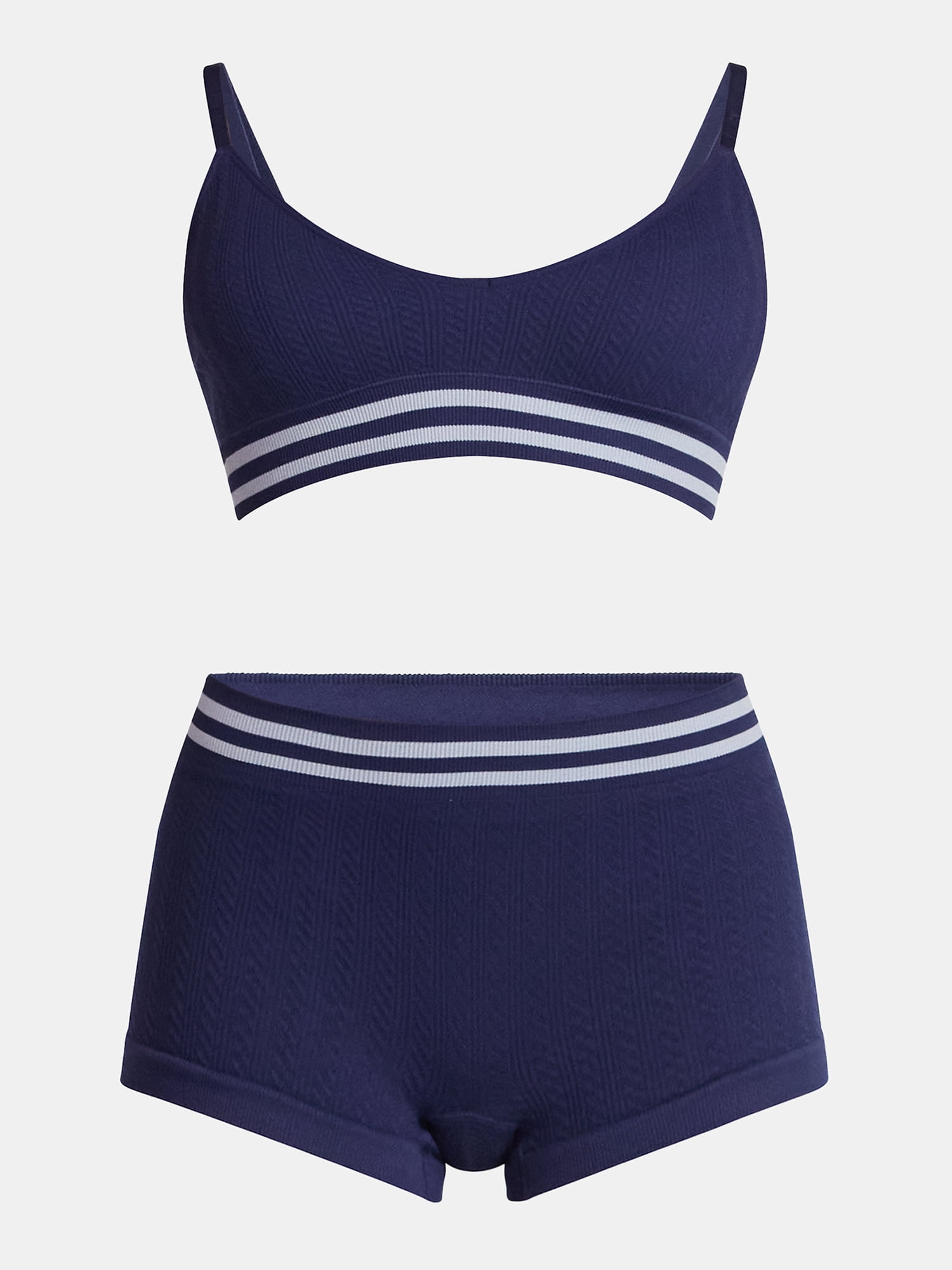 No Boundaries Seamless Triangle Bralette & Boyshort Set, 2-Piece, Women's XS-XXXL
