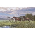 thumbnail image 2 of Adamov, Alexey 14x10 Black Ornate Wood Framed with Double Matting Museum Art Print Titled - Three Running Horses, 2 of 4