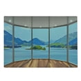 thumbnail image 2 of Seascape Cutting Board, Beach Seaside Hills Trees View from Window Illustration Summer Exotic Outdoorsy, Decorative Tempered Glass Cutting and Serving Board, in 3 Sizes, by Ambesonne, 2 of 5