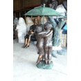 thumbnail image 4 of Nifao Two Kids Holding Umbrella Outdoor Fountain Statue, Bronze Garden Water Feature Sculpture for Patio & Yard – Garden Water Feature Sculpture, 30"L x 30"W x 52"H, 4 of 14