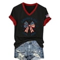 thumbnail image 4 of MEICHEN Women's 250th Anniversary V Neck Graphic Tee Casual Soft Print T Shirt Blouse Short Sleeve Summer Top, 4 of 6