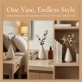 thumbnail image 5 of REGALWOVEN Small Ceramic Bud Vase - Modern Matte Mini Flower Vase, Minimalist Ribbed Decorative Vase for Shelf, Bathroom Vanity Beige 3.1"L x 3.1"W x 5.3"H, 5 of 5