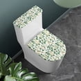thumbnail image 3 of HELLHERO Polyester Toilet Lid Seat Cover Set for Hotel Holiday Dressing Toilet Seat Protector with Elastic Bottom 2 Piece, Leaf, 3 of 8