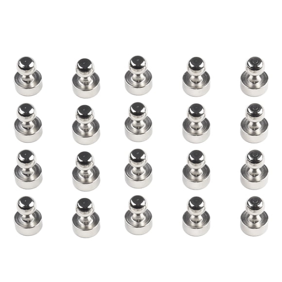 LEFU for Neodymium Magnets Pin Board Magnet Set - Strong Cone Magnets for Whiteboard, Metal Surface, Arts & Crafts, DIY Projects - 20 Pack Silver Push Pin Magnets (12mm x 16mm)