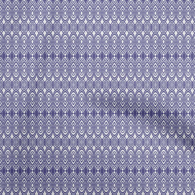 oneOone Polyester Spandex Royal Blue Fabric Asian Ikat Craft Projects Decor Fabric Printed By The Yard 56 Inch Wide