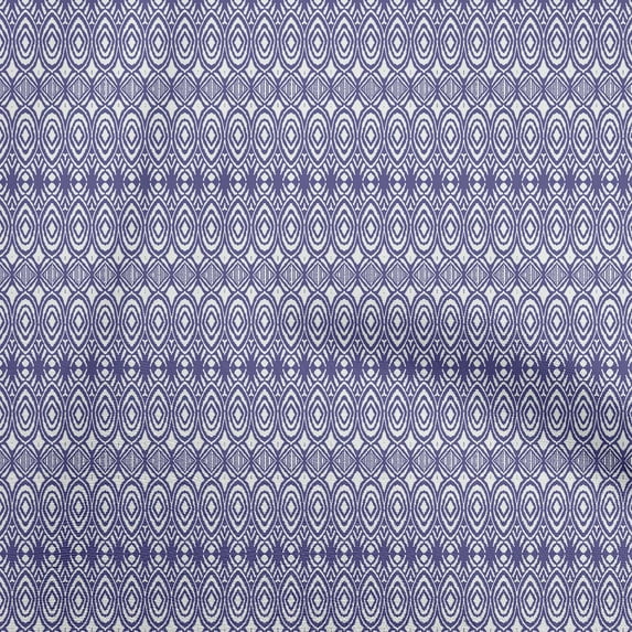 oneOone Cotton Poplin Royal Blue Fabric Asian Ikat Dress Material Fabric Print Fabric By The Yard 42 Inch Wide