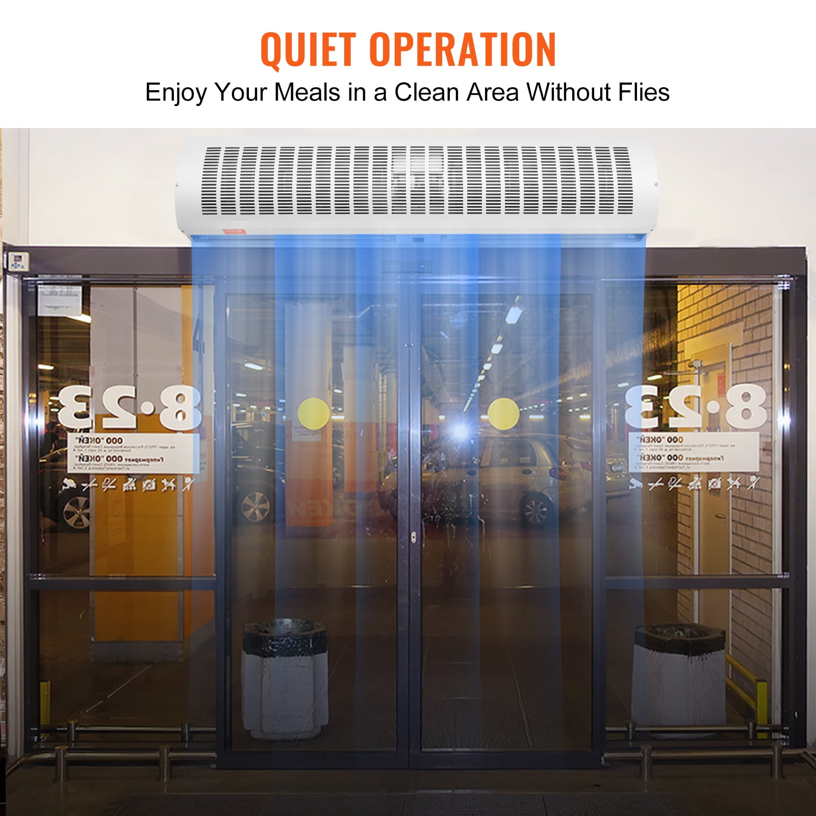 SKYSHALO 42" Commercial Indoor Air Curtain with Dual Speeds, 1350CFM, Wall-Mounted Over Door Fan with Limit Switch, Easy Installation, 110V Unheated