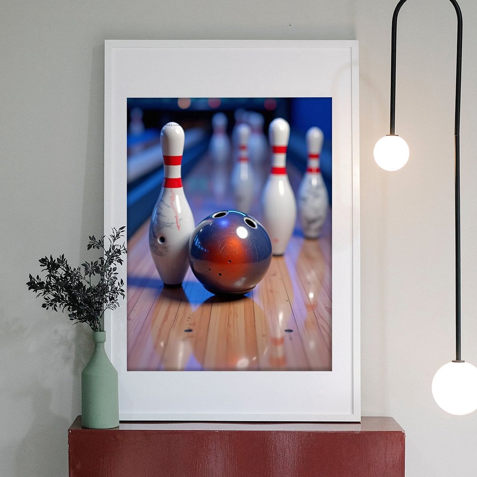 Diamond Art Kits for Adults - Classic Bowling Print No.10 5D Frameless Dimond Painting Kit for Adults Beginner, Round Diamond Kits for Home Wall Decor, Gift for Women