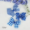 thumbnail image 2 of Motique Accessories Plaid Hair Bow Hair Clip 6 inch Checkered Bow (Royal Blue), 2 of 5