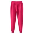 thumbnail image 3 of Scyoekwg Women's Adjustable Tie Knot Sweatpants Casual Solid Color Waist Drawstring Plus Velvet Pants with Pockets Cozy Fall Winter Lounge Trousers Running Fitness Sports Pants Hot Pink XL, 3 of 3