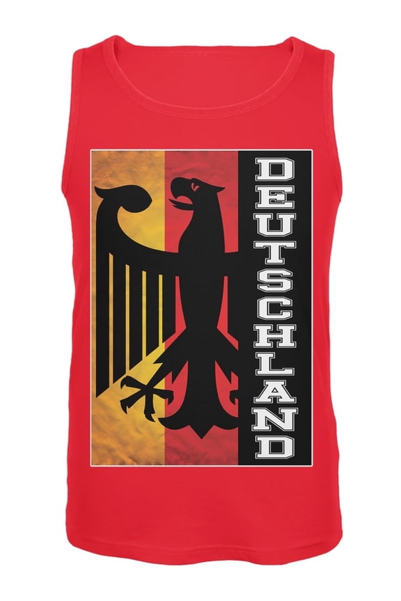 World Cup Germany Deutschland Eagle Silhouette Red Tank Top - X-Large