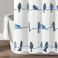 thumbnail image 5 of Rowley Birds Shower Curtain, 72\u201d W x 72\u201d L, Navy - Colorful Floral Bird Pattern - Whimsical & Playful Bird Shower Curtain - Farmhouse, Coastal, & Boho Bathroom Decor, 5 of 6