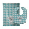 Carolines Treasures BB7034STBU Koala Bear Baby Bib and Burp Cloth, 11 x 18", multicolor