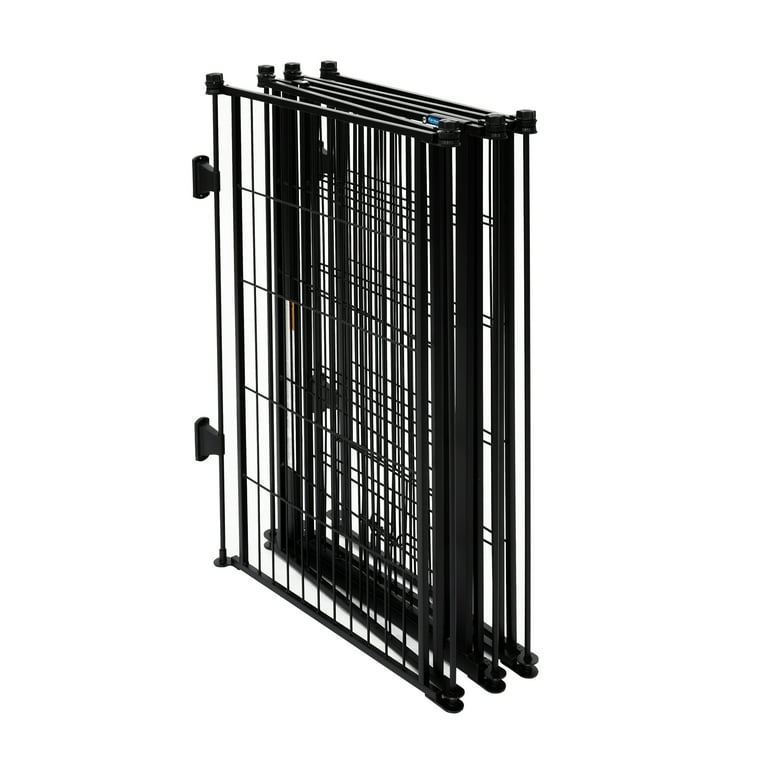 Free Shipping Carlson Extra Tall 36 inch x 144 inch Weather Resistant Outdoor Super Wide Heavy Duty Gate and Pet Pen Includes Walk Through Door and Mounting Hardware Black Walmart