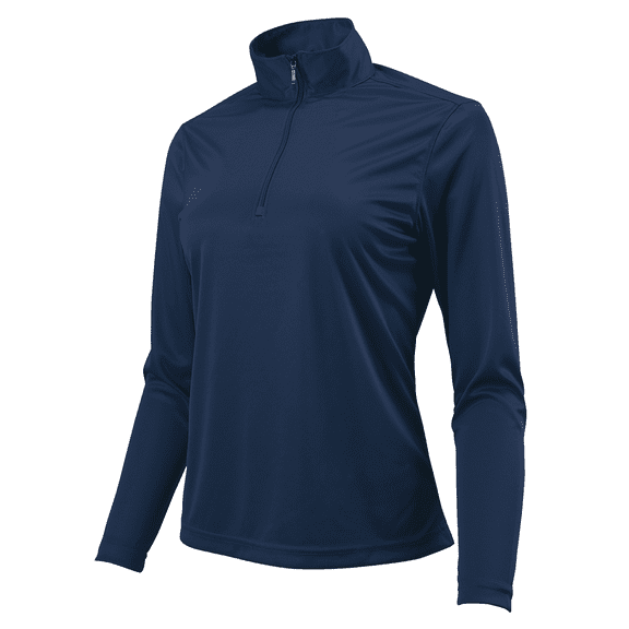PGA TOUR Women's Sun Protection Golf Shirt with Under Sleeve Mesh Panel, Navy, Large