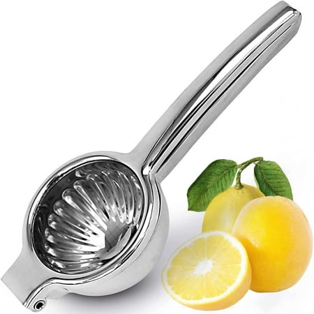 

QUIETTCEX Lemon Squeezer - Stainless Steel Lime Juicer for Citrus Fruit Orange Lemonade - Manual Extractor Hand Juicer with Handle & Large Squeezer Bowl - Easy To Use