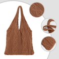 thumbnail image 4 of LinYooLi Women Twist Pattern Woolen Yarn Woven Shoulder Bag Top-handle Bag Tote, 4 of 7