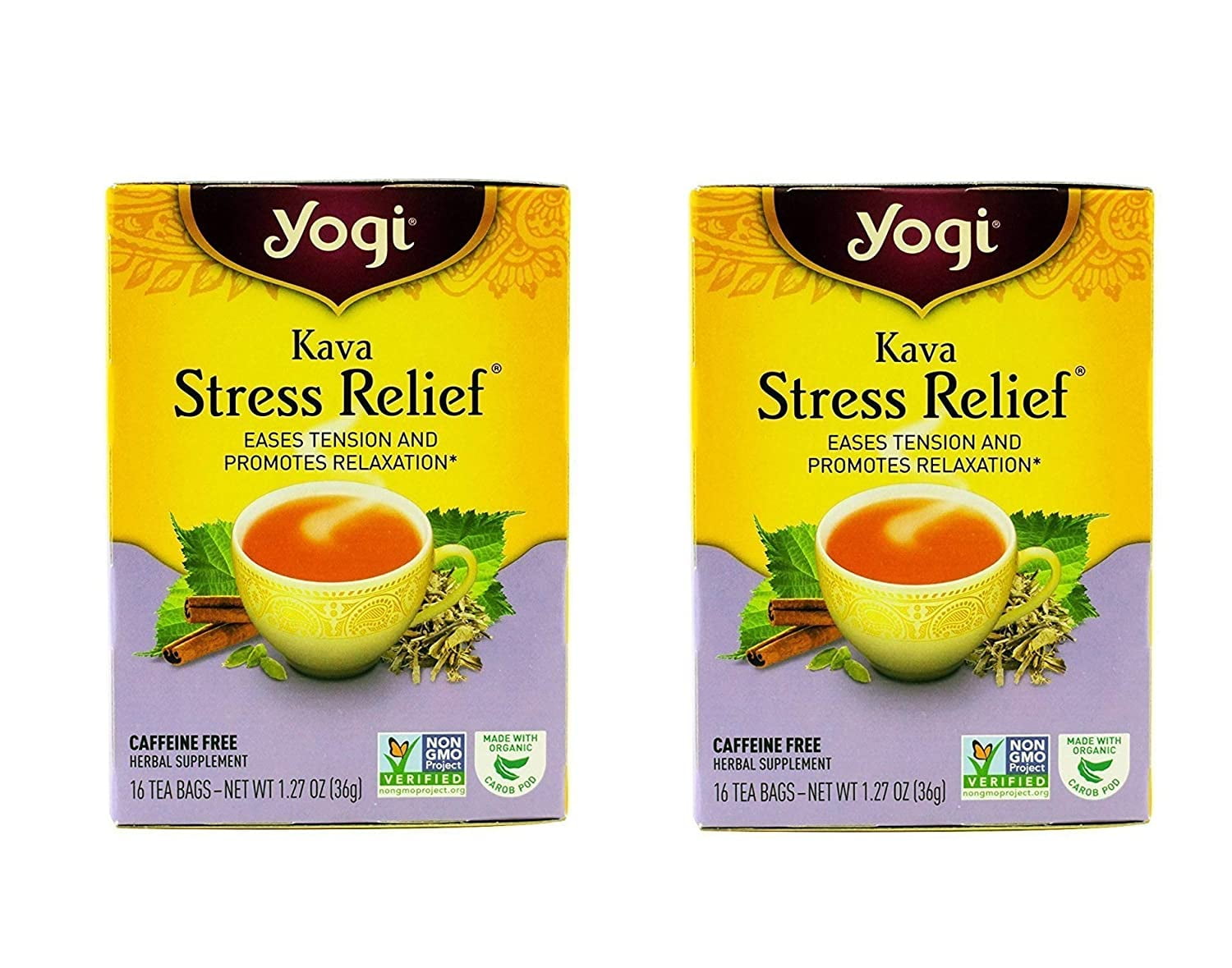 Yogi Kava Stress Relief Tea Bags, 16 Bags 2 Pack