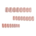 thumbnail image 4 of Medium Tapered Press on Nails Glitter Almond Nude Stick on Nails Cat Eye 24Pcs Fake Nails Acrylic Nails Designs for Women, 4 of 5