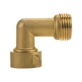 thumbnail image 2 of US 90 Degree Garden Hose Elbow Adapter - Solid Brass Fittings - 2 Piece, Gold, 2 of 8