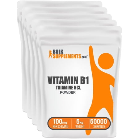 BulkSupplements Thiamine HCl Powder - Vitamin B1, 100mg per Serving - 5 Kilograms (11 lbs) - 50000 Servings