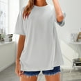 thumbnail image 5 of V-Neck Women's Short Sleeve T-shirt Women'S Loose And Comfortable Oversized Trendy T Shirt Top,White Women's Short sleeve T-shirt L, 5 of 9